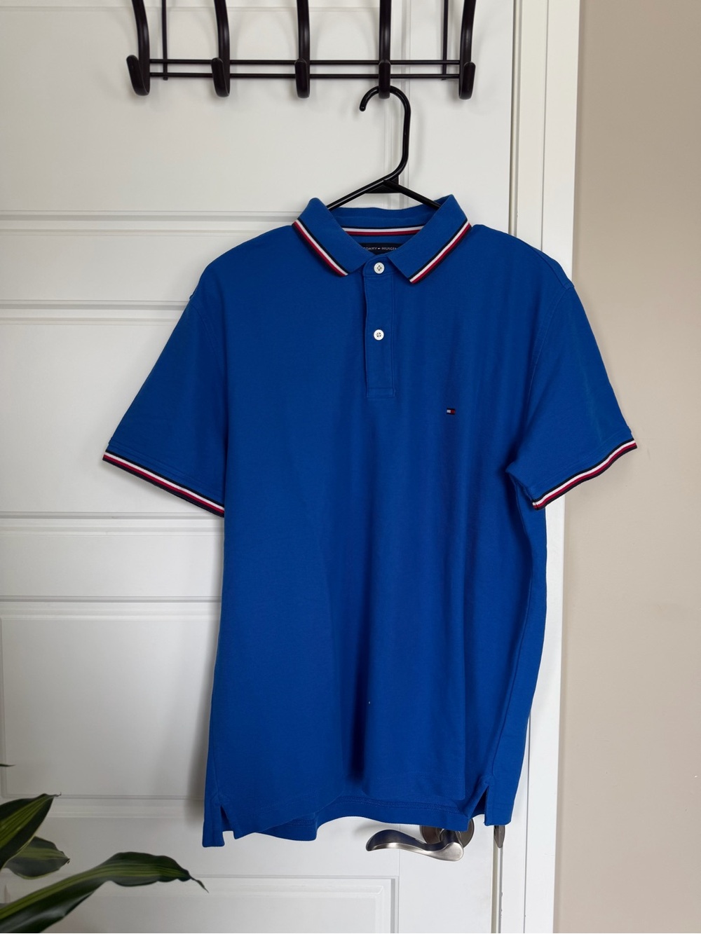 Tommy Hilfiger Royal Blue Polo with Red-White Trim